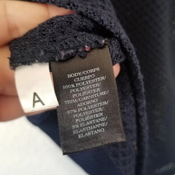 ANN TAYLOR Knit Short Sleeve Top Navy Blue Size XS - Picture 7 of 9